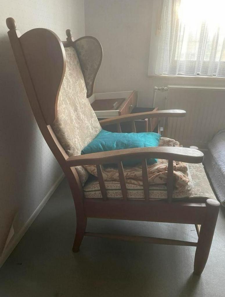 Vintage oorfauteuil met hoge rugleuning Hollandse stijl, Antiek en Kunst, Ophalen