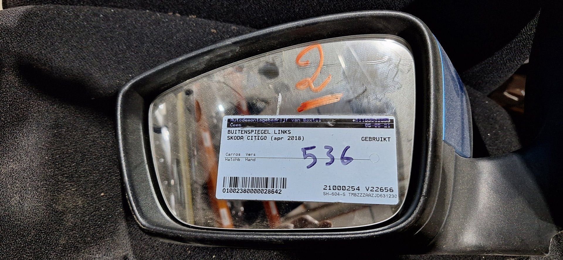 Buitenspiegel rechts VW Polo 6R/6C 2009-2017 (Onderdeel: 180, Gebruikt, -, -, Ophalen of Verzenden