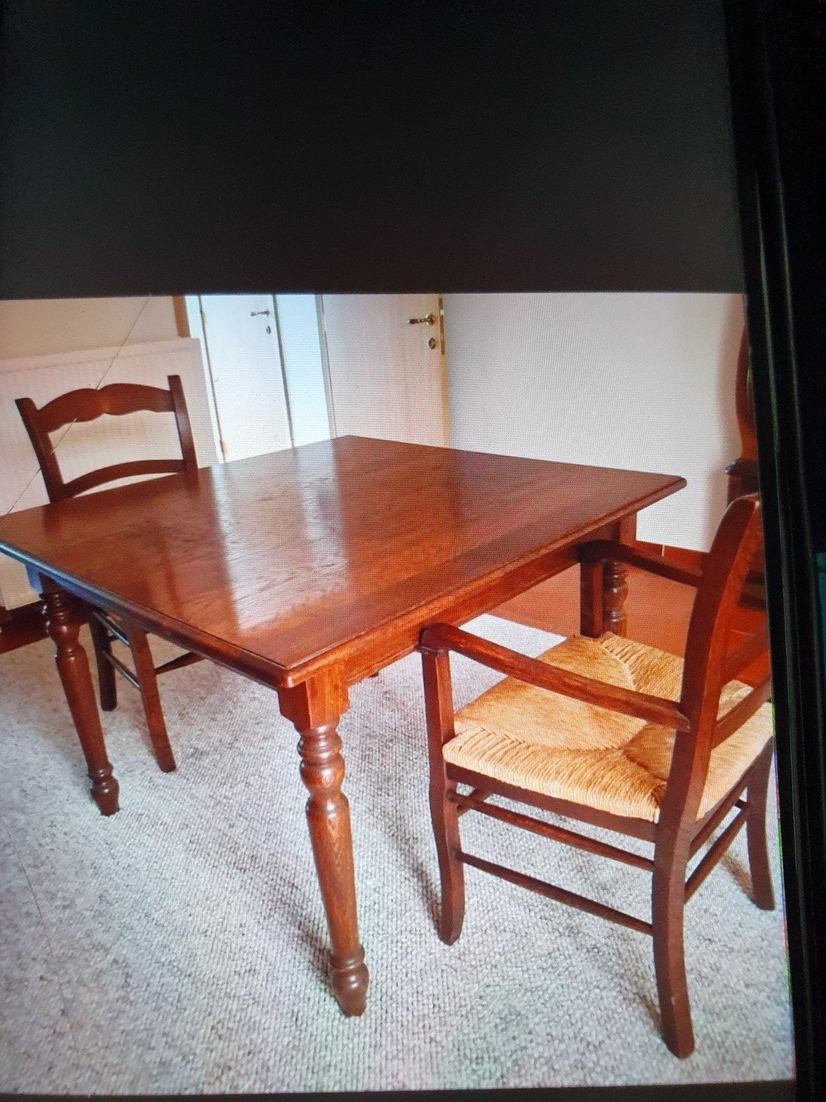 vierkante eettafel 110 op110 met 2 stoelen, Enlèvement, Comme neuf, Landelijk, Moins de 4 chaises