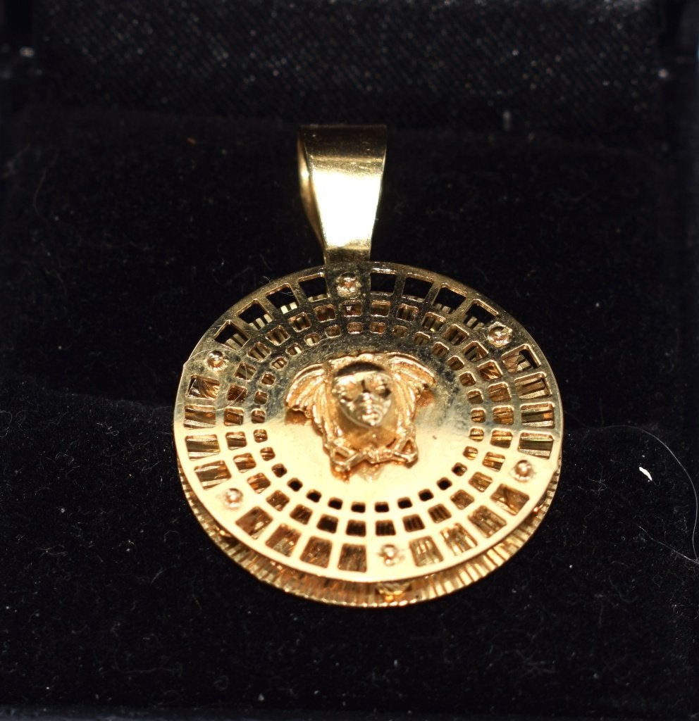 Versace gouden hanger 14 karaat, Bijoux, Sacs & Beauté, Pendentifs, Comme neuf, Or, Envoi, Autres représentations