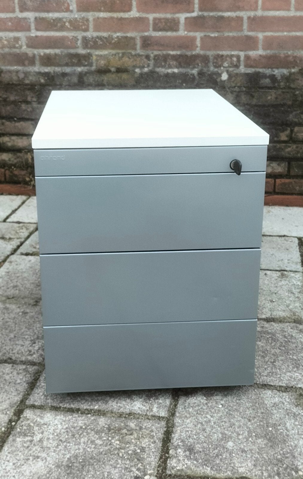 Verrijdbaar ladenblok Ahrend, kleur aluminium-wit 60 cm diep, Ophalen