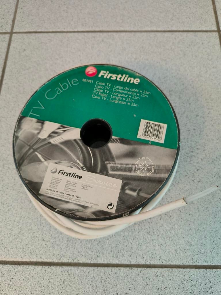 Nieuwe coax TV kabel 24.3 m van Firstline, Enlèvement ou Envoi, Neuf, Câble ou Fil électrique