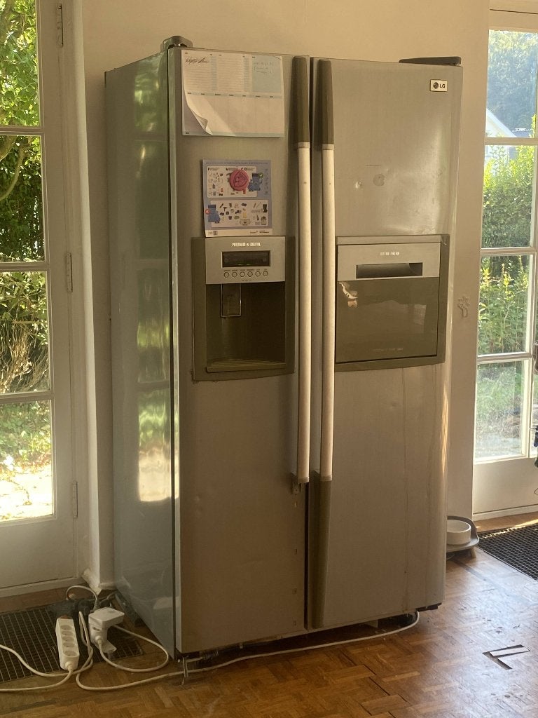 FRIGO AMERCAIN LG D'OCCASION - WOLUWE-ST-PIERRE, Ophalen, Gebruikt, 200 liter of meer, 60 cm of meer