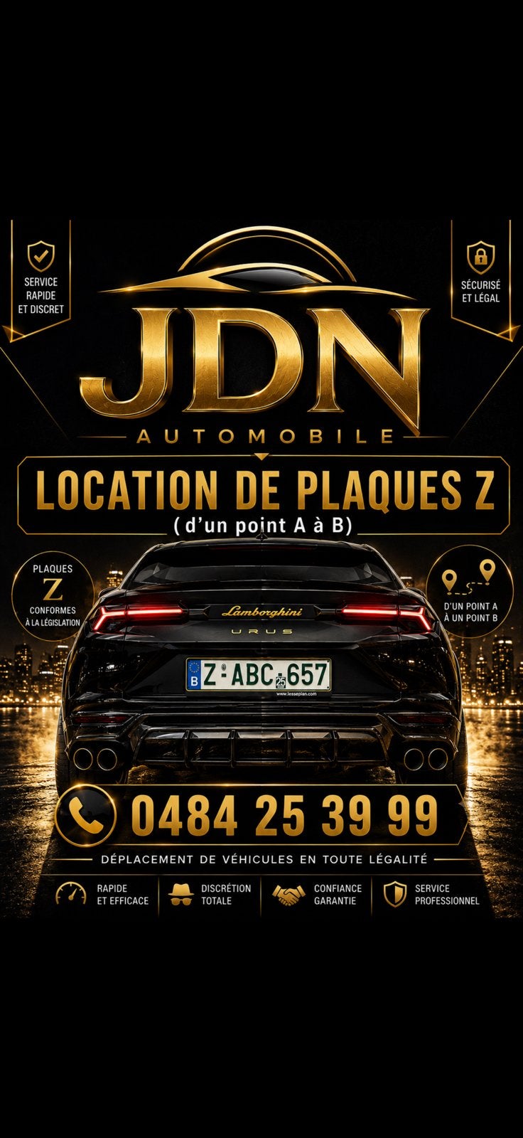 Location de plaques Z (d’un point A à B), Autos : Divers