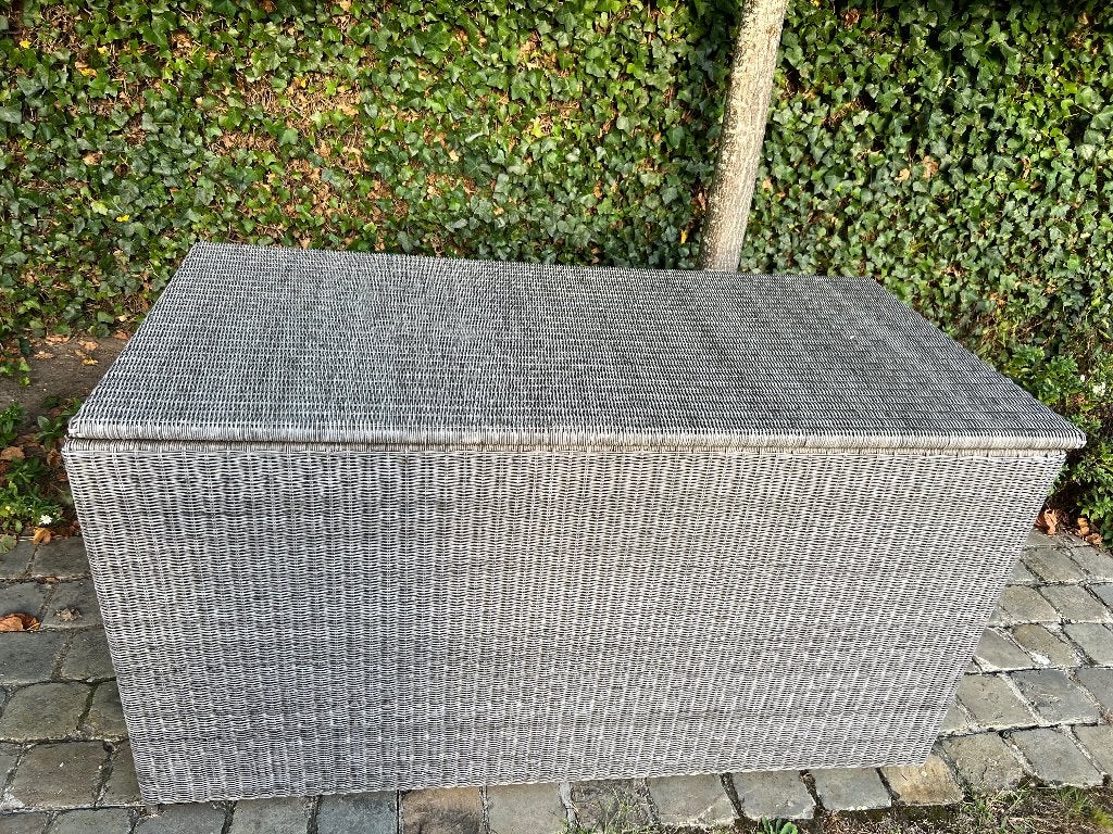 Tuin Opbergbox in Polyrotan, Tuin en Terras, Ophalen, Zo goed als nieuw, Kunststof, Overige typen