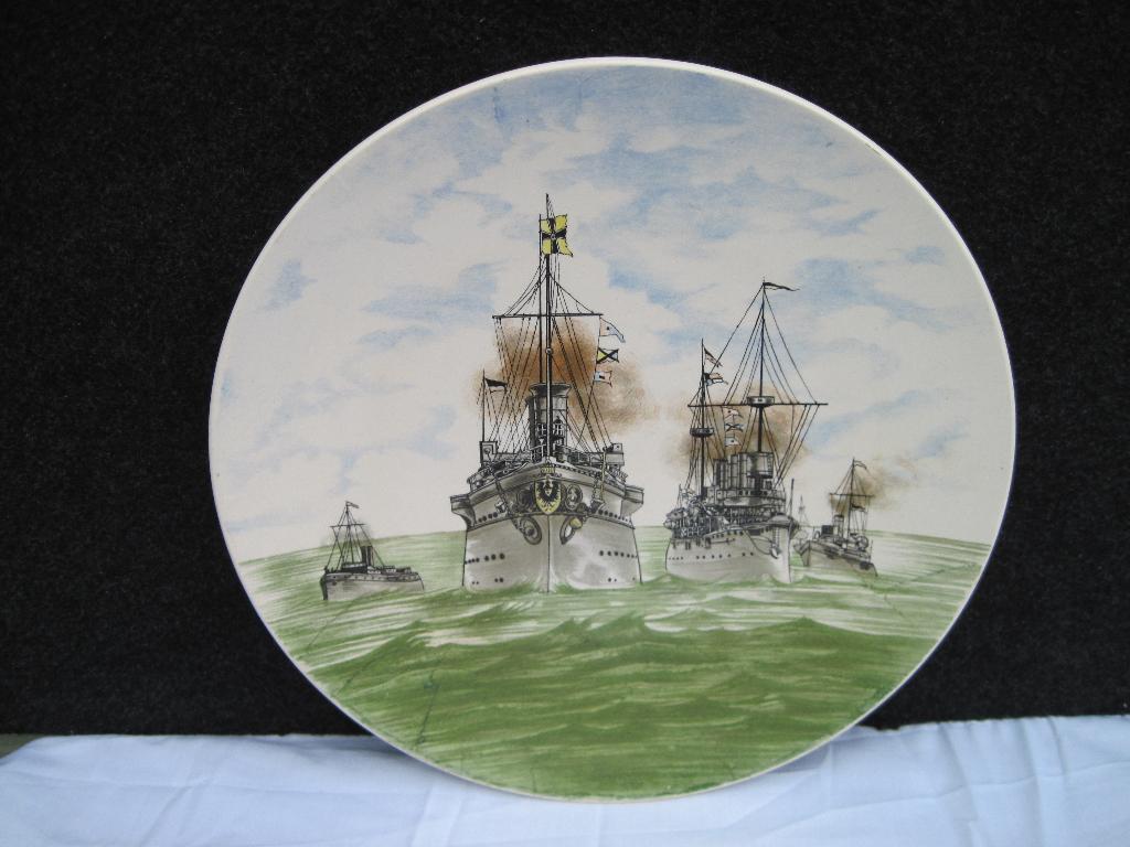 Villeroy Boch antiek wandbord,Dreadnought slagschepen, Verzamelen, Ophalen of Verzenden