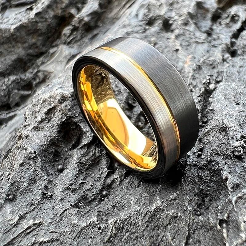 Trouwringen wolfraam - Leon goud kleurig diverse maten, Handtassen en Accessoires, Ringen, Overige materialen, Overige kleuren