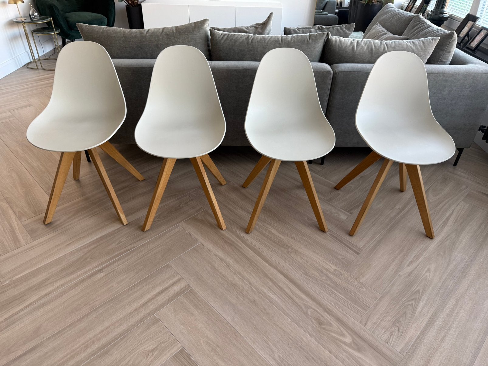 set van 4 eetkamerstoelen, Ophalen, Gebruikt