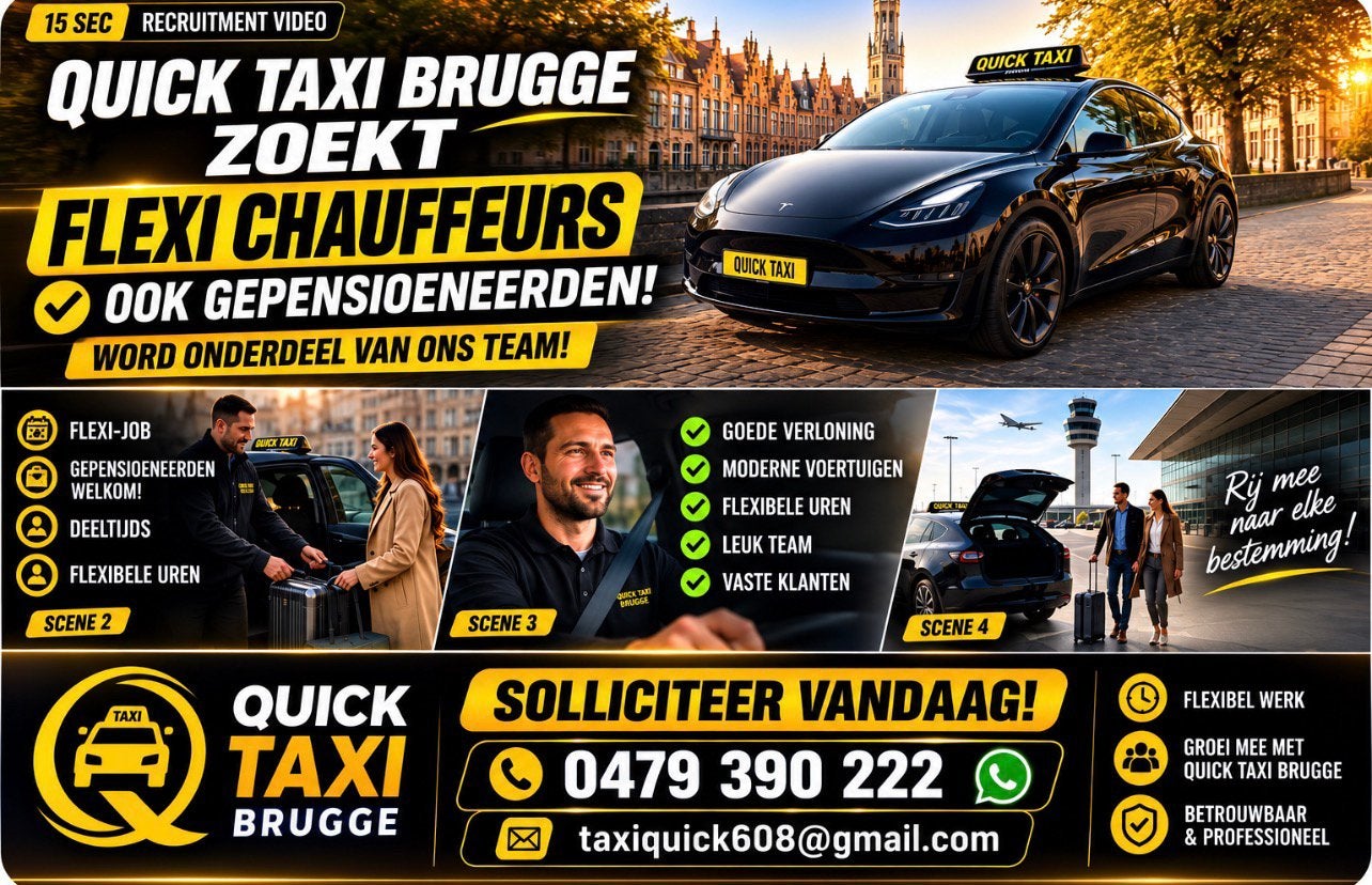 Taxi Brugge zoekt flexi  chauffeurs en ook gepensioeneerden!, Tickets & Billets, Sport | Autre