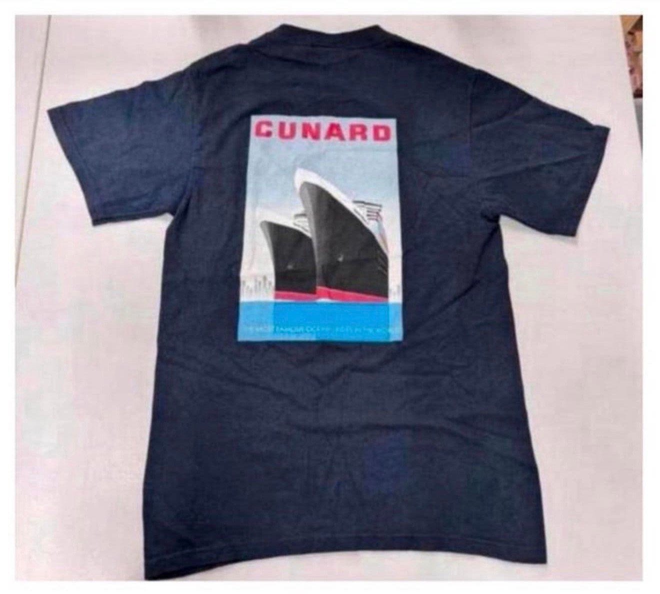 Cunard T-shirt S-M nieuw queen mary 2 famous ocean liners, Ophalen of Verzenden, Nieuw, Maat 46 (S) of kleiner, Blauw