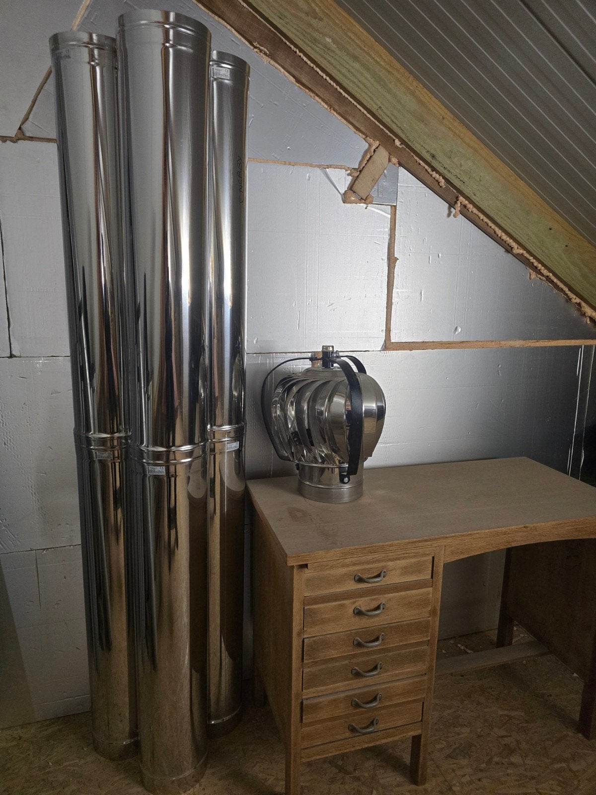 Inox kachel buis NIEUW!! met eindkap diam 200mm, Doe-het-zelf en Bouw, Ophalen, Kachel