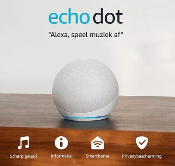 Amazon Echo Dot (5th Generation) Smart Speaker Wit, Ophalen