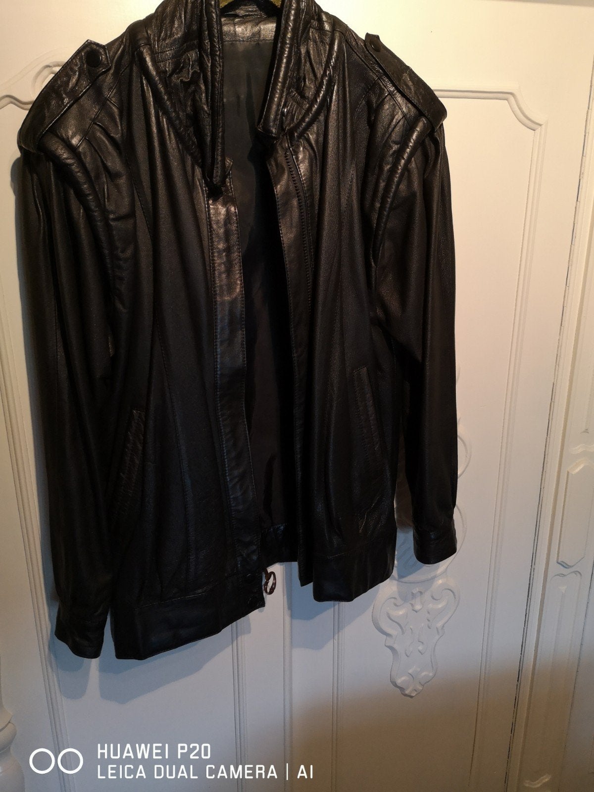 Blouson en cuir noir taille 42 femme, Enlèvement ou Envoi, Noir