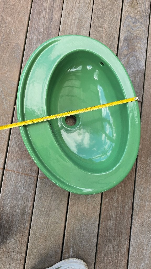 Villeroy & Boch groene lavabo – vintage retro wastafel, 25 à 50 cm, Lavabo ou Évier, Moins de 100 cm, Comme neuf