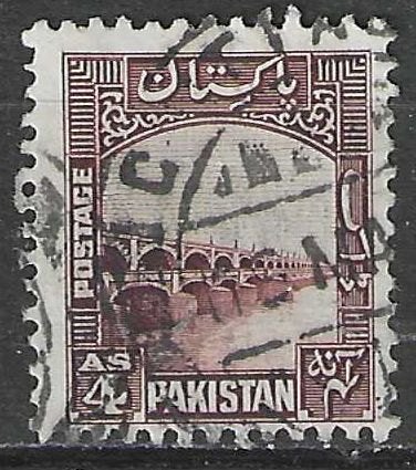 Pakistan 1948 - Yvert 33 - Sukkur-barragebrug.  (ST), Verzenden, Gestempeld