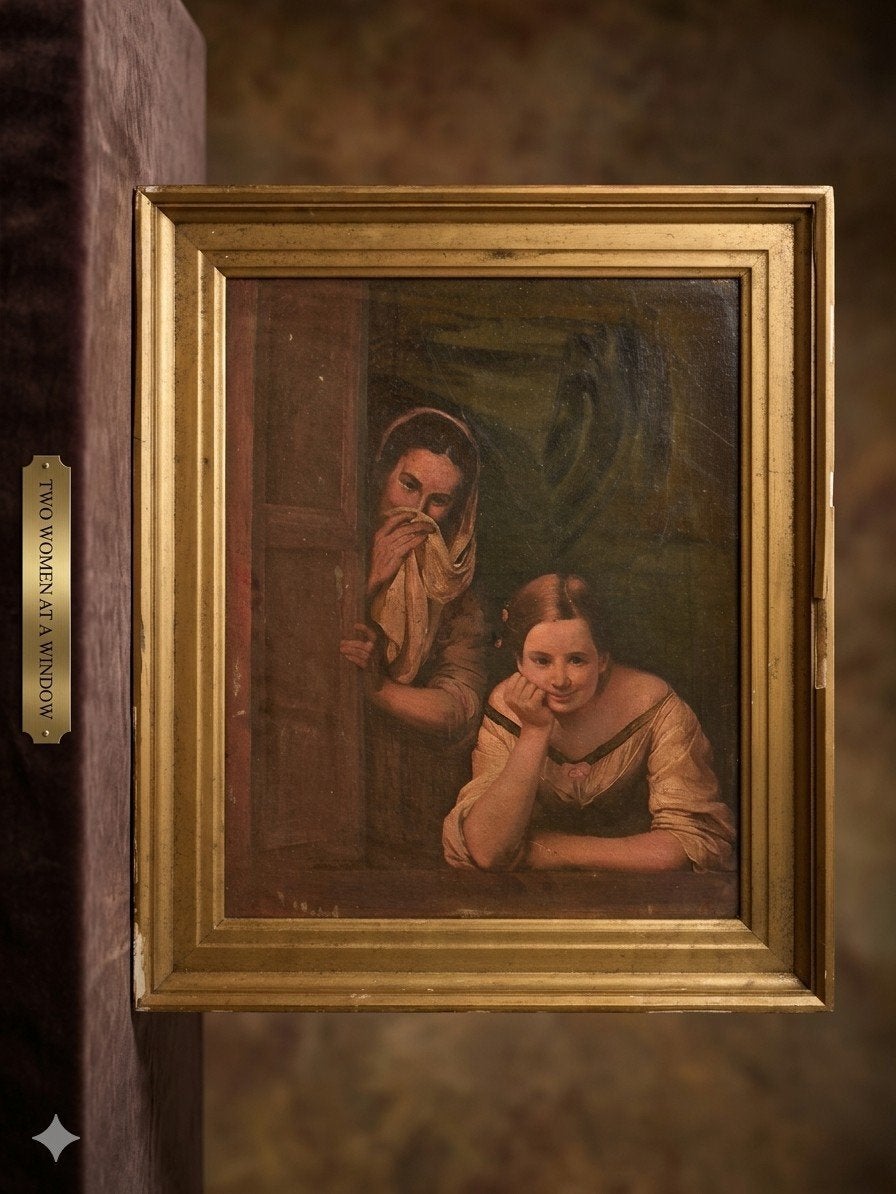 Magnifique Reproduction Classique - "Deux Femmes à la Fenêtr, Enlèvement ou Envoi