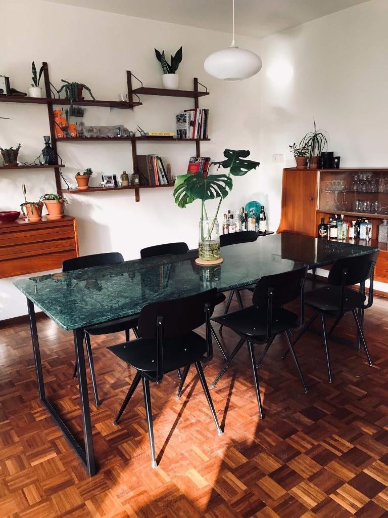 marmeren eettafel - India Green. 220x90cm., Huis en Inrichting, Tafels | Eettafels, Ophalen, Overige materialen, 200 cm of meer