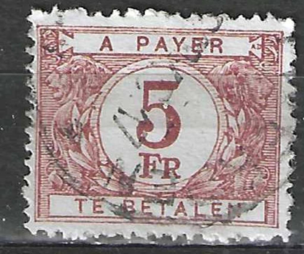 Belgie 1945 - OBP 62TX - Takszegel 5 F. (ST), Verzenden, Gestempeld, Gestempeld