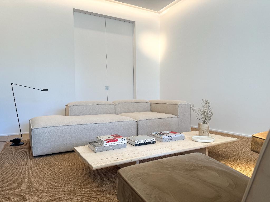 Linnenbeige loungebank, Huis en Inrichting, Ophalen, 250 tot 300 cm, 100 tot 125 cm, Stof