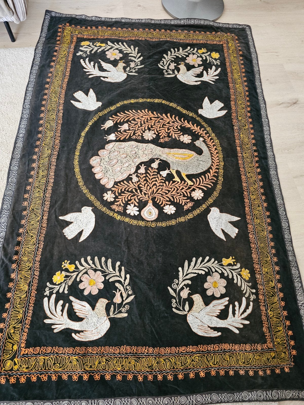 wandtapijt ( zari) vintage, Ophalen of Verzenden