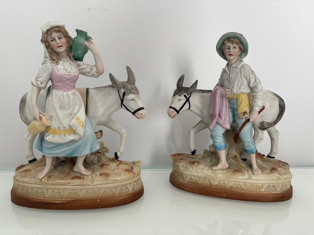 Verzamelfiguren, antiek porseleinen koppel, Antiek en Kunst, Ophalen of Verzenden