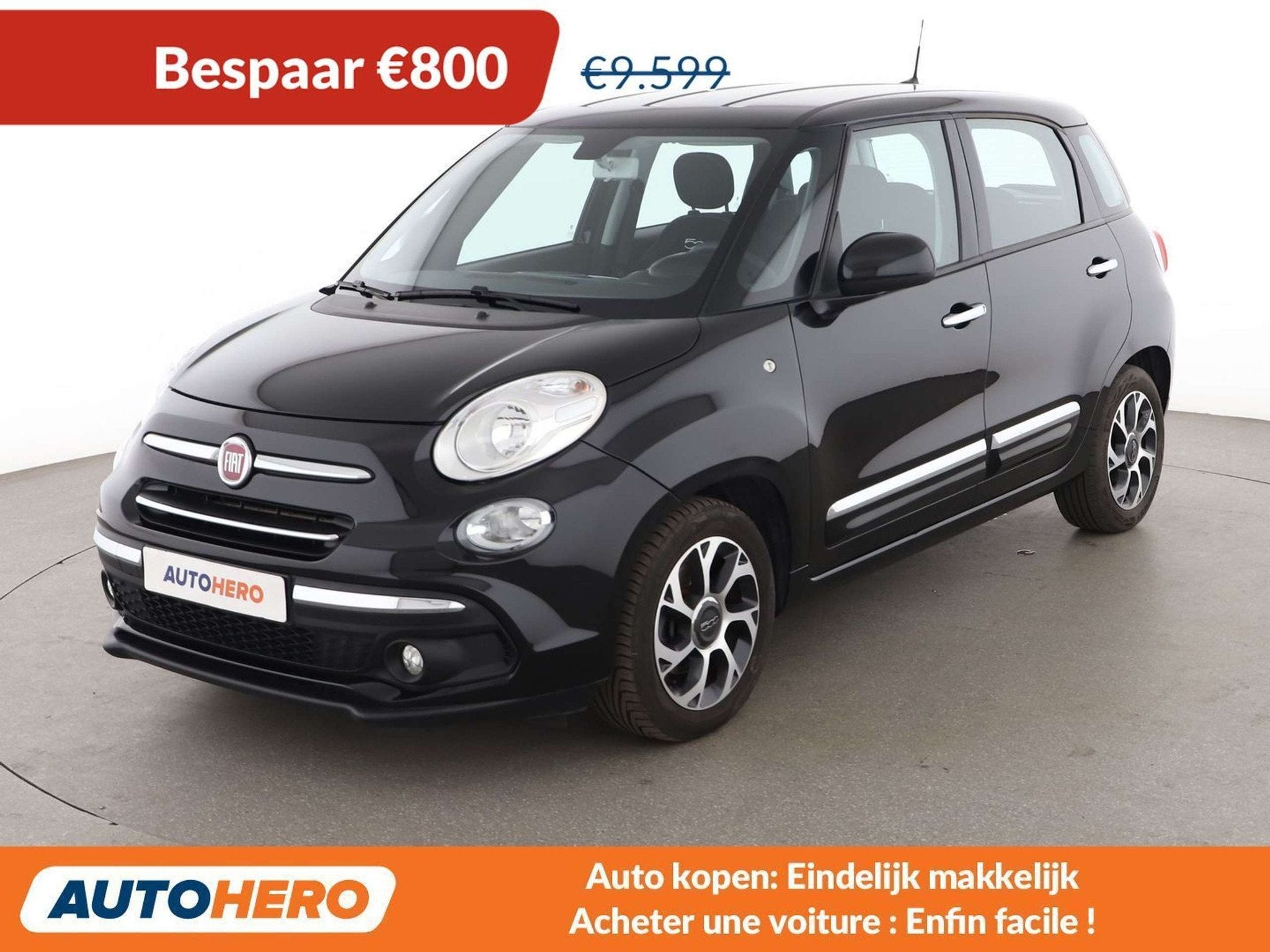 Fiat 500L 1.4 Urban Pop Star (bj 2018), Auto's, Voorwielaandrijving, Stof, Gebruikt, Zwart