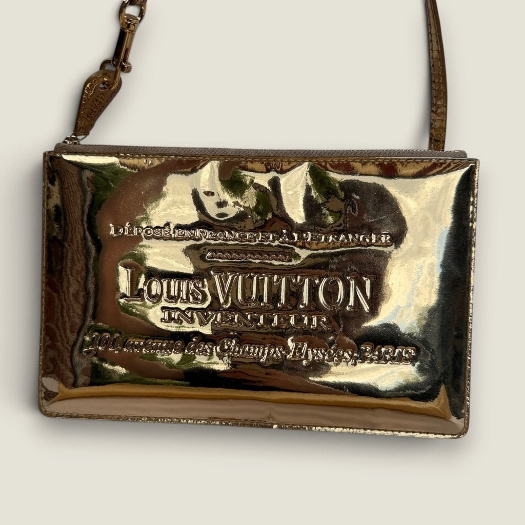 Pochette à miroir Louis Vuitton, accessoires dorés, Enlèvement ou Envoi, Utilisé, Autres couleurs, Sac de soirée
