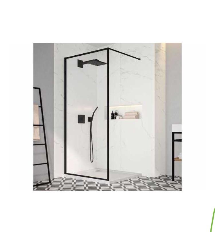 Douche Glaswand  met mat zwart frem 120X200  Lavinno Design, Huis en Inrichting, Badkamer | Badkamermeubels, Nieuw, Ophalen