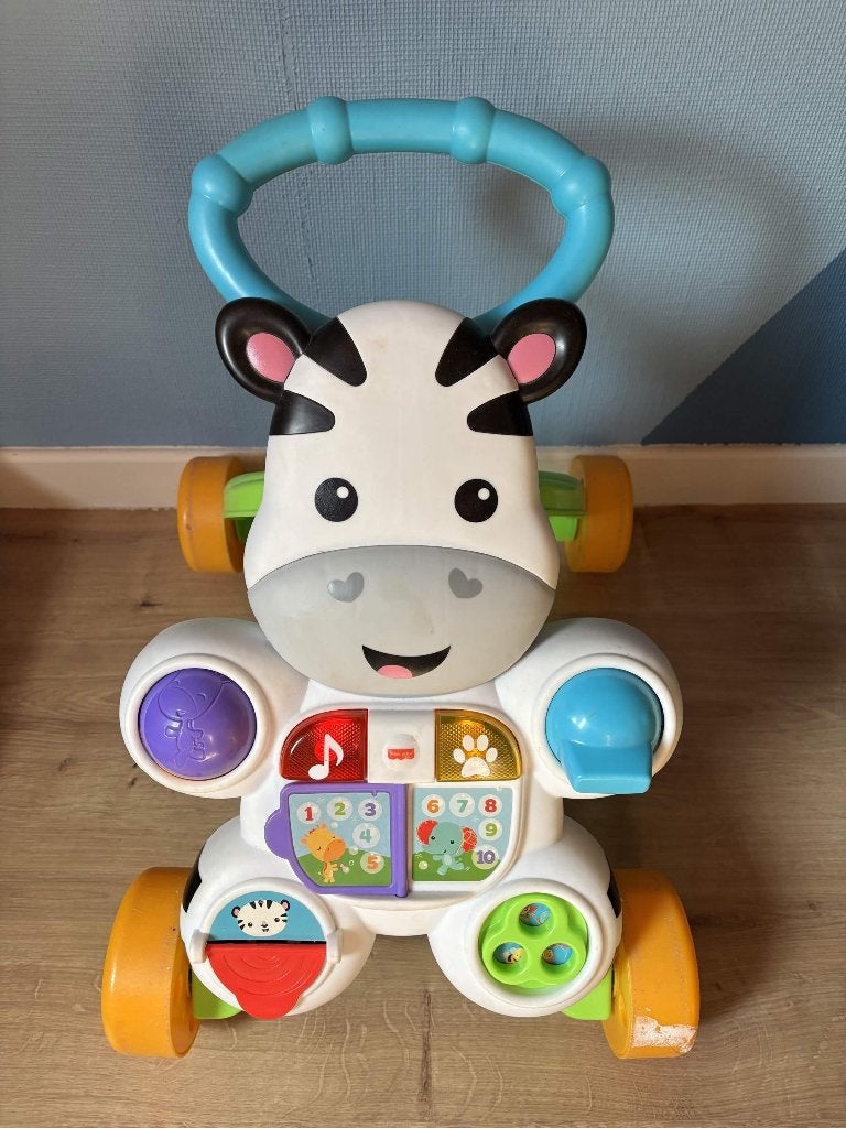 Fisher-Price Looptrainer (Zebra), Kinderen en Baby's, Speelgoed | Fisher-Price, Ophalen, Gebruikt, Duw- of Trekspeelgoed, Met licht