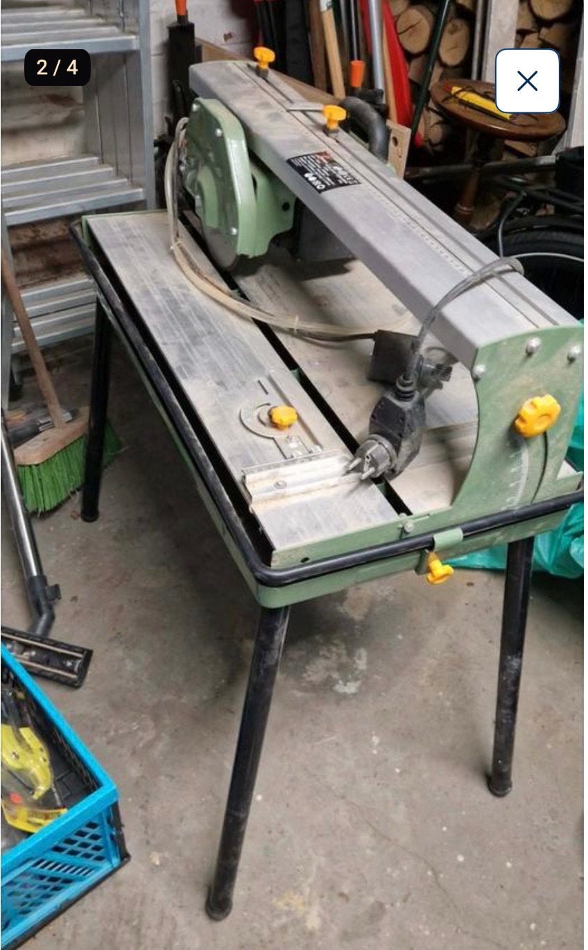 Tegelzaagmachine, Ophalen, Gebruikt