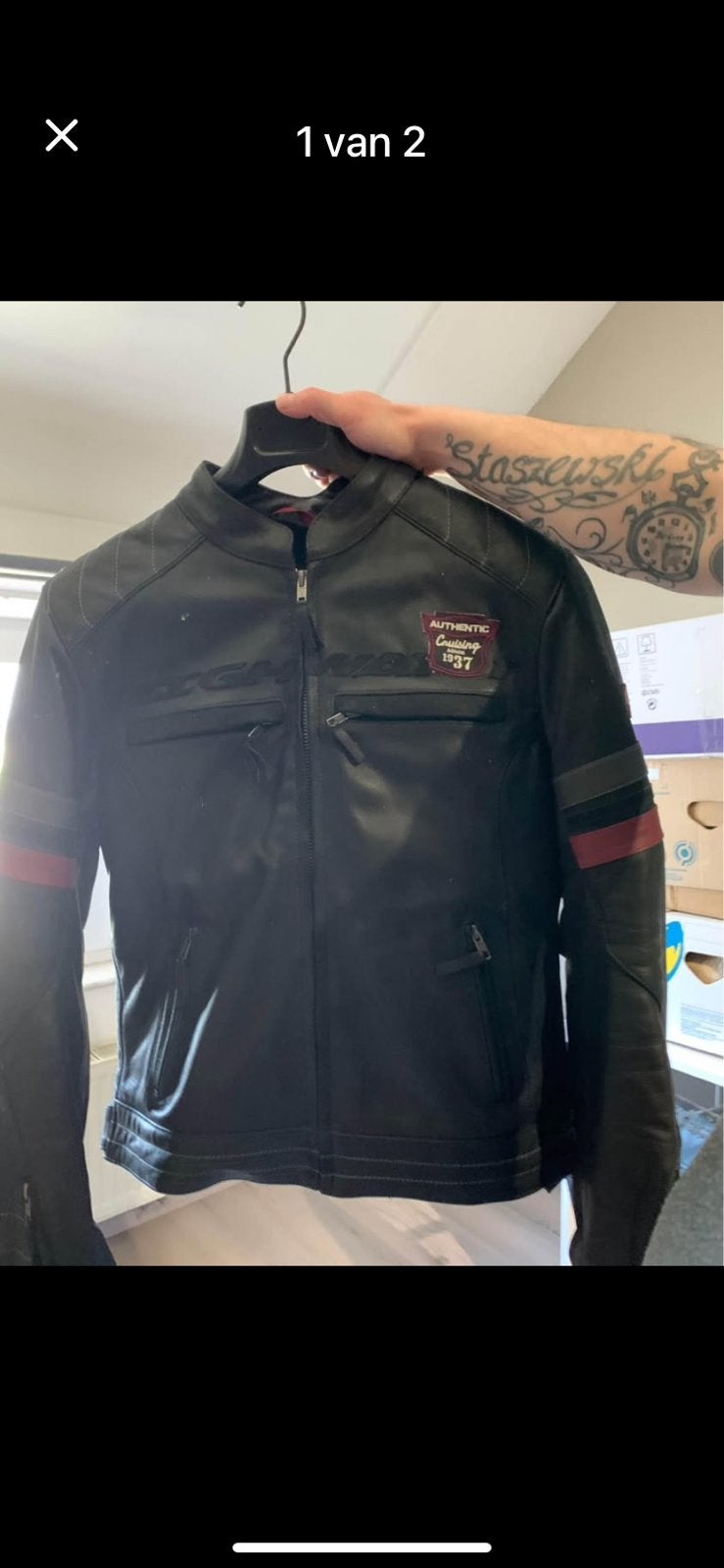Motorjas 2x gedragen lederen jas motor, Motoren, Kleding | Motorkleding, Ophalen