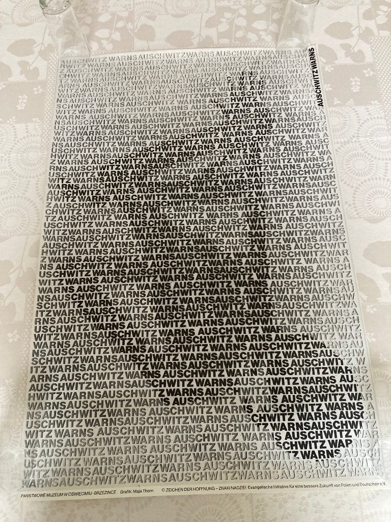 Poster „AUSCHWITZ  WARNS”, Verzamelen, Rechthoekig Staand, Deurposter of groter, Nieuw, Ophalen of Verzenden