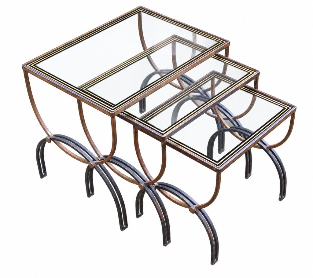 Vintage Franse nesting tables (nesteltafels), Antiquités & Art, Enlèvement ou Envoi