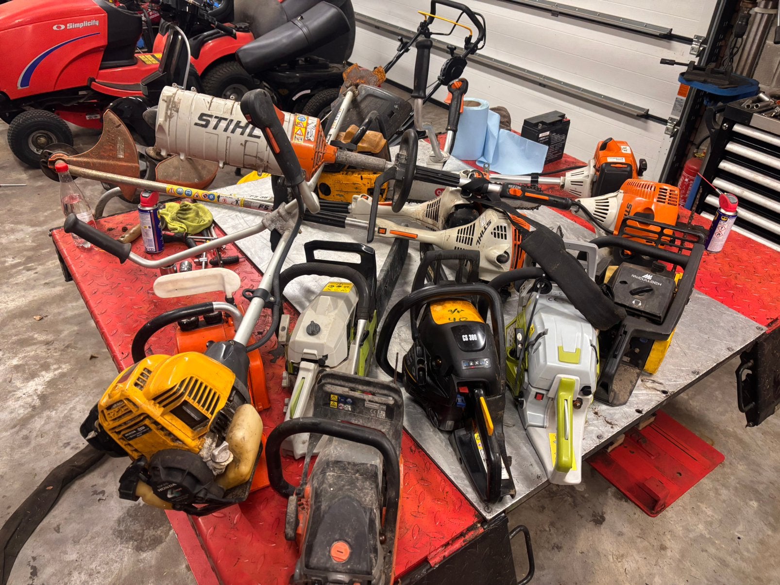 Lot van 5 stihl bosmaaiers 7 kettingzagen, Tuin en Terras, Ophalen, Gebruikt