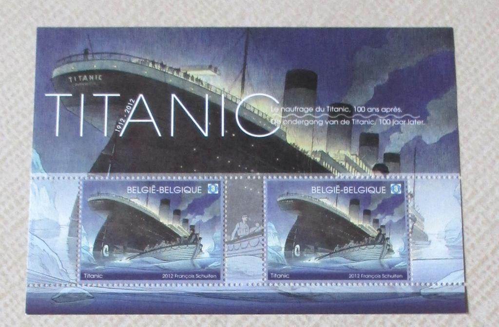 1 blok BL200 titanic 2 x nummer 3 wereld, Sans timbre, Enlèvement ou Envoi, Non oblitéré, Timbre-poste