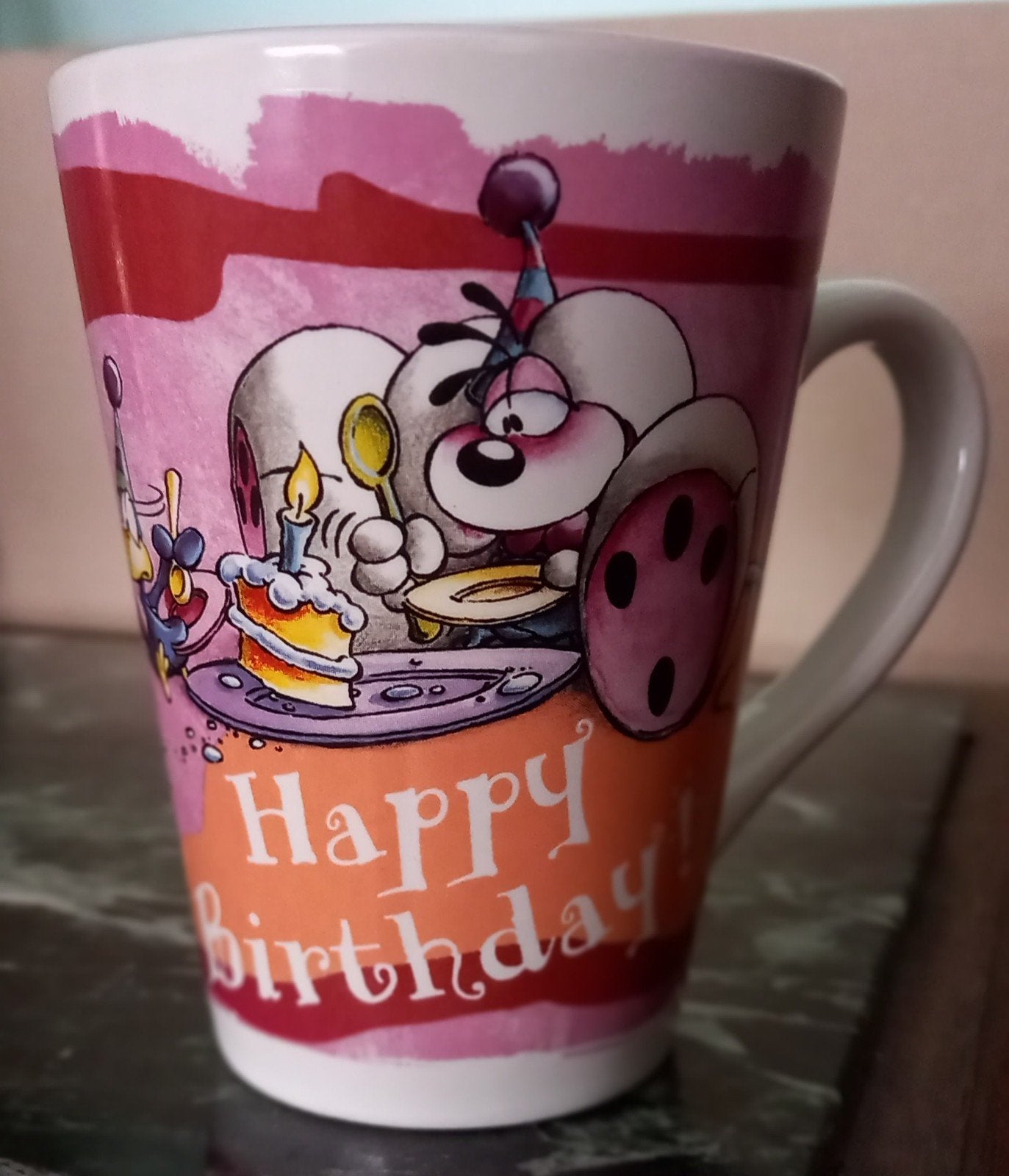 Vintage diddl mok - HBD! (nostalgie), Verzamelen, Diddl, Ophalen, Diddl