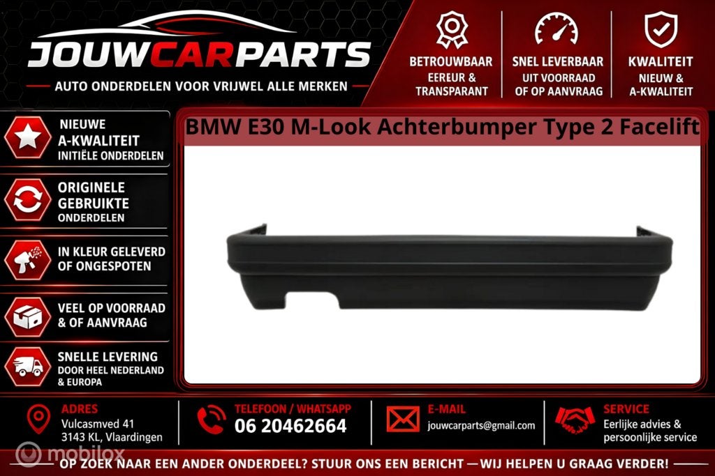 BMW E30 M-Look Achterbumper Type 2 Facelift, Neuf, Arrière, BMW