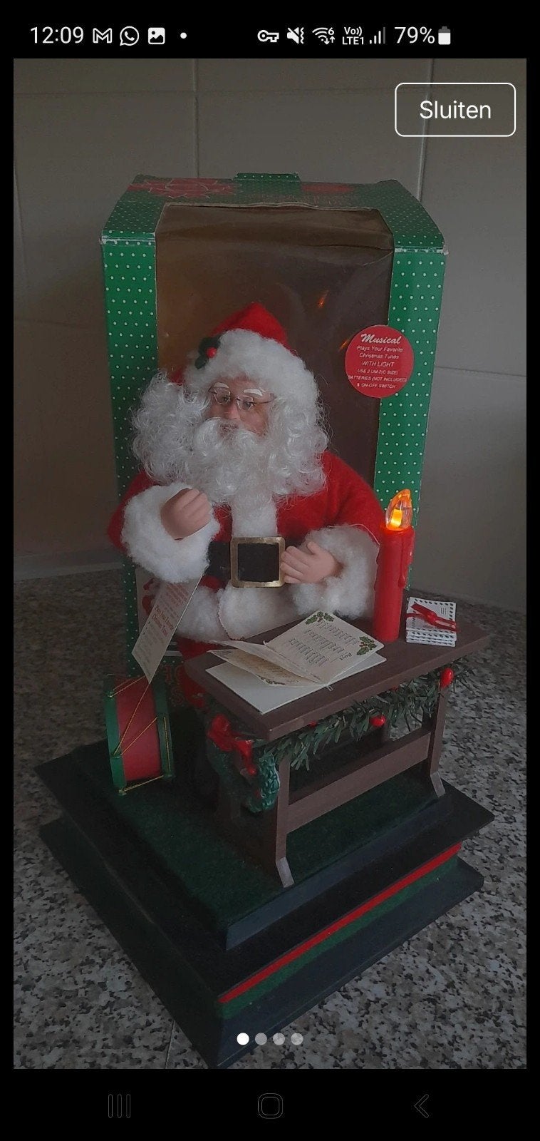 mooi oude kerstman met muziek en licht, Diversen, Ophalen of Verzenden, Zo goed als nieuw