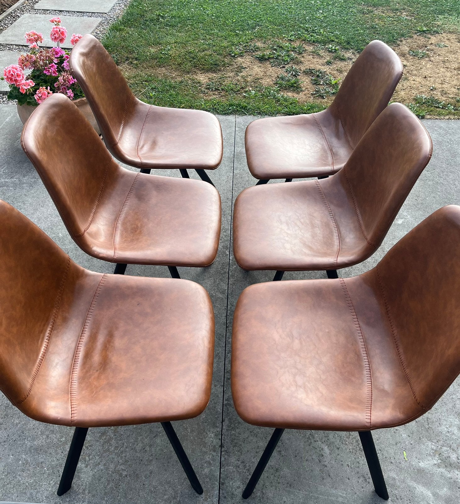 6 chaises de salle à manger brunes, Comme neuf, Enlèvement, Cinq, Six Chaises ou plus, Cuir