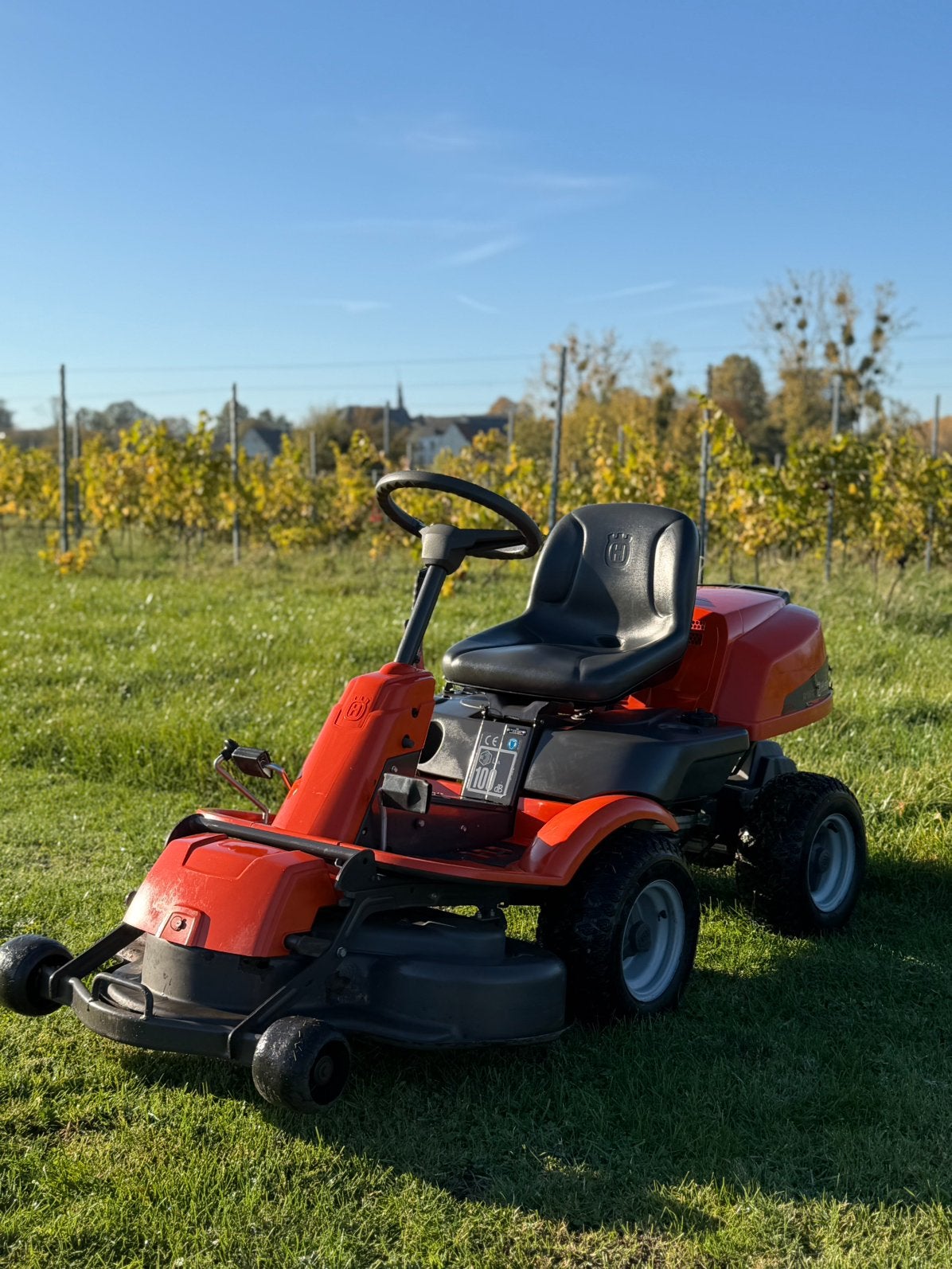 Husqvarna Rider R16C — 15,5 CV AVEC 3 lames, Jardin & Terrasse, Enlèvement, Comme neuf, Démarrage électrique, 90 à 120 cm