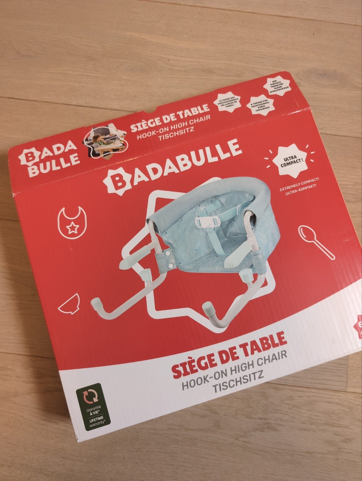 Badabulle tafelhangstoel kind, Enlèvement