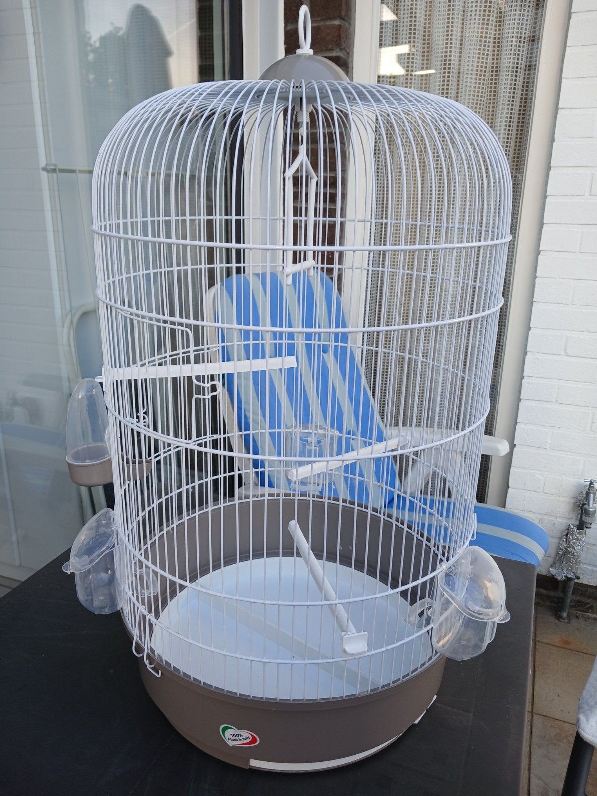 ronde vogelkooi, Ophalen, Kunststof, Gebruikt, Vogelkooi