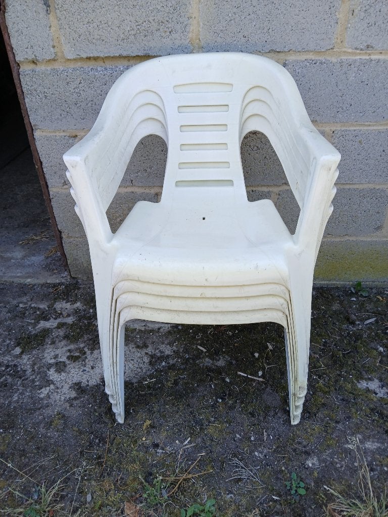 Tuinstoelen, Ophalen, Gebruikt, Kunststof, Stapelbaar