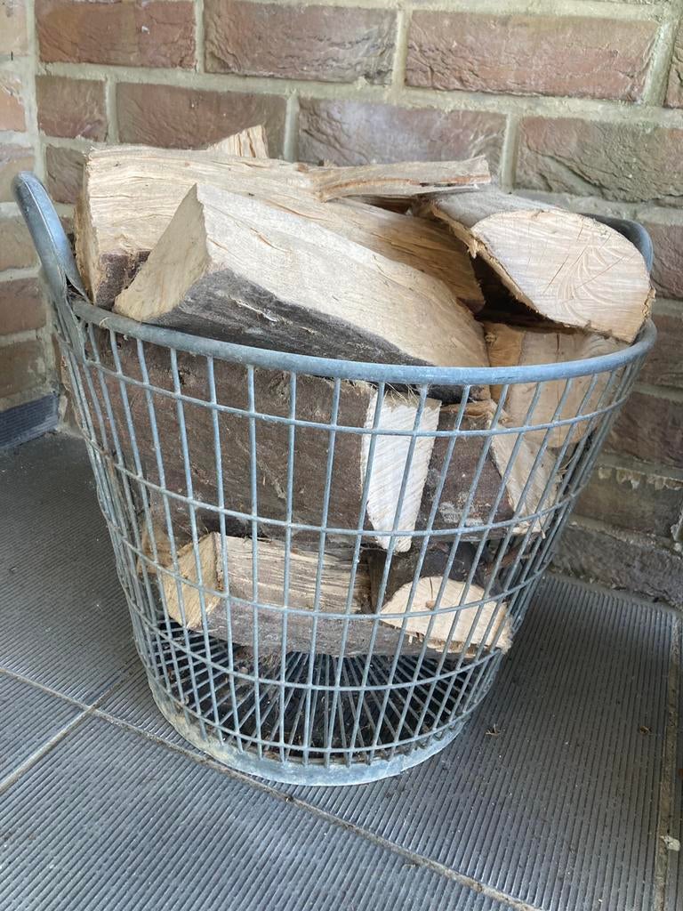 Draadmand verzinkt staal, Huis en Inrichting, Woonaccessoires | Schalen en Manden, Ophalen, Overige materialen, Mand, Rond