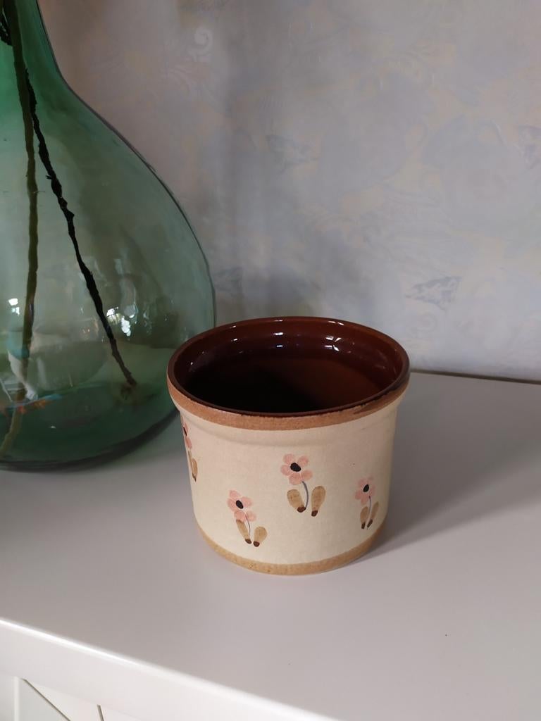 Pot de fleurs vintage en pierre avec fleurs des années 70, Enlèvement ou Envoi