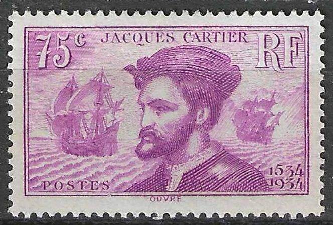 Frankrijk 1934 - Yvert 296 - Jacques Cartier - 75 c. (PF), Verzenden, Postfris