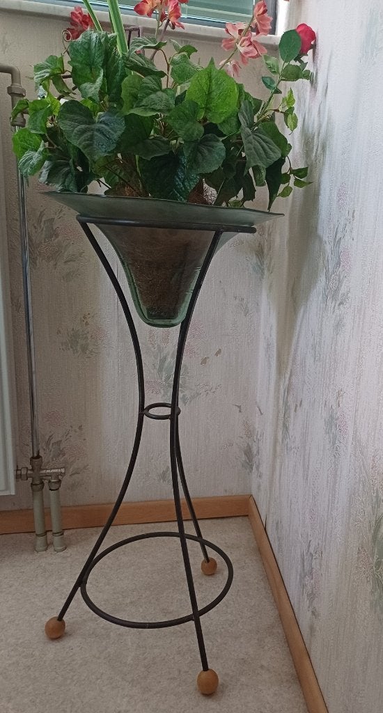 Metalen staander met glazen stolp, Comme neuf, Enlèvement, Métal, 80 cm