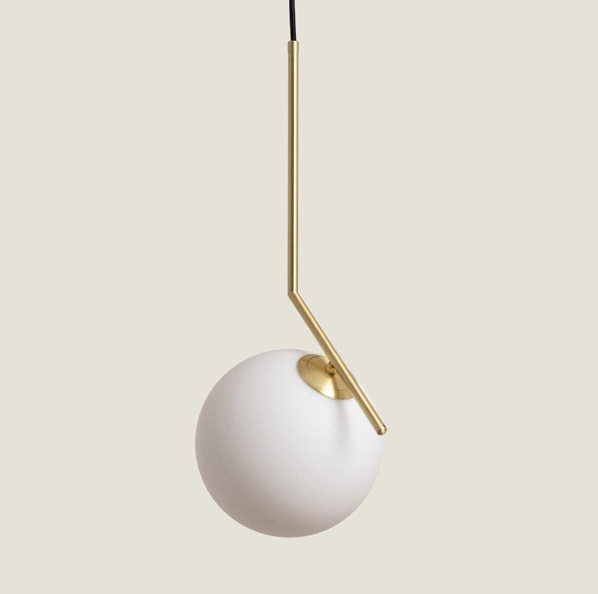 Hanglamp Moonlight – goud metaal & glas – nieuwstaat, Maison & Meubles, Lampes | Suspensions, Neuf, 50 à 75 cm, Verre, Métal, Enlèvement