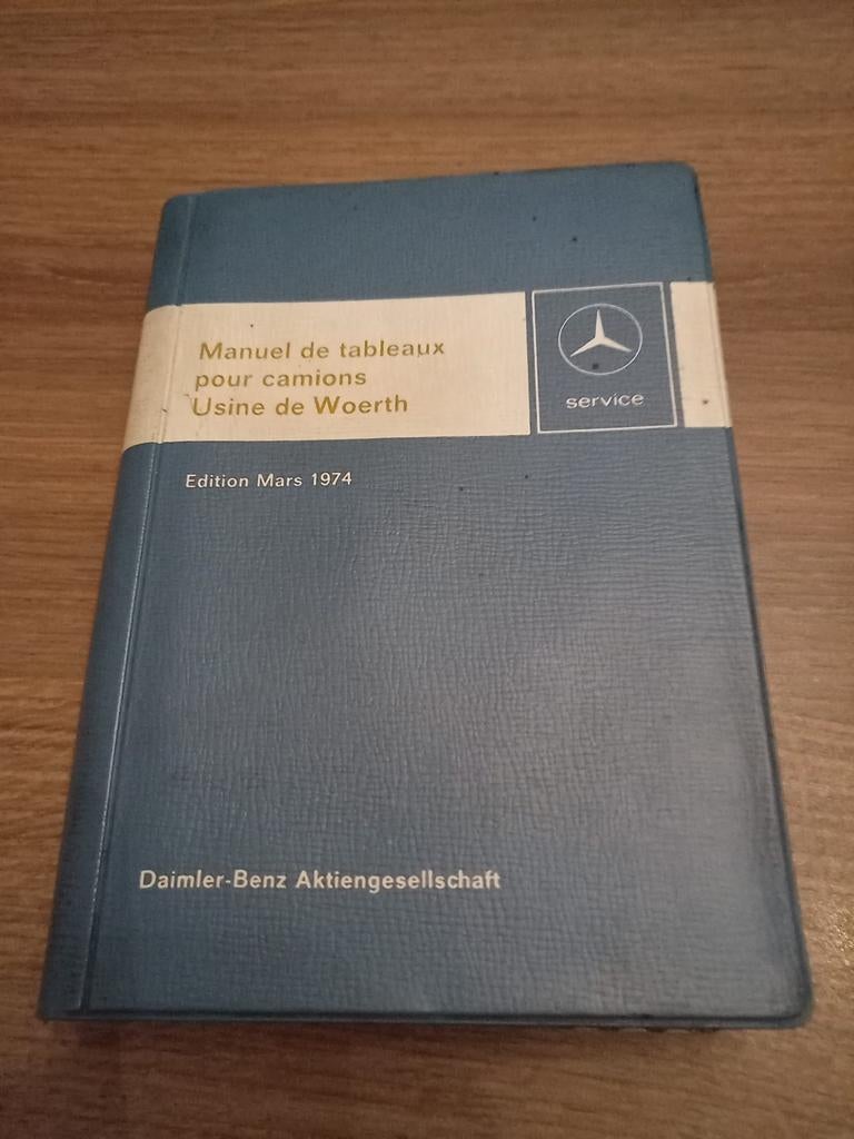 Manuel de tableaux Mercedes ancien, Enlèvement ou Envoi