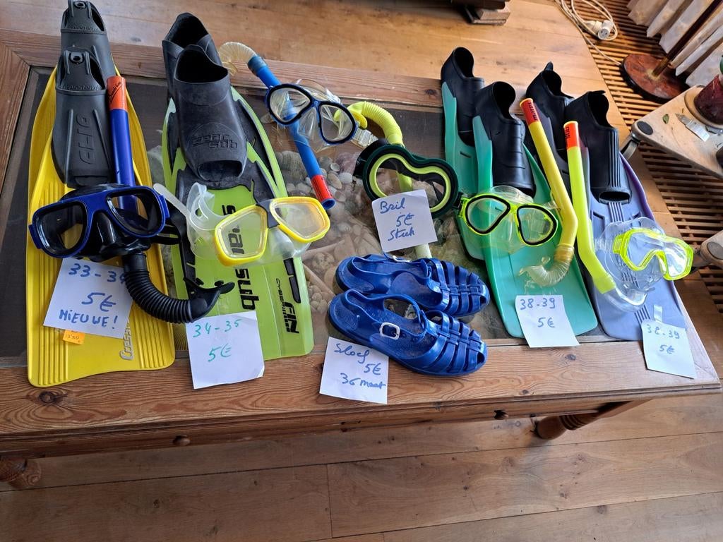 Familieuitstap naar zee met snorkelgerief !!!!, Ophalen of Verzenden